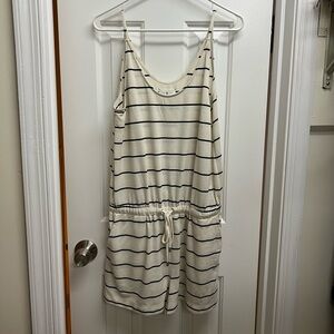 Lou & Grey Black and Cream Striped Romper